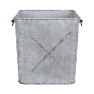 Maceta Rectangular Grande de Metal Galvanizado con Asas, Maceta Decorativa Estilo Granja para Uso Interior/Exterior - Product Image 6