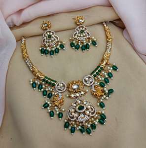 CZ Matte Finish Hasli <b>Necklace</b> <b>Set</b> <b>For</b> <b>Women</b> Perfect <b>For</b> Party Wear Luxury <b>Necklace</b> <b>Set</b> With Earrings Latest And Unique Design - Product Image 3