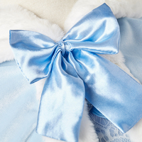 Robe de soirée pour enfants à volants, en polyester de haute qualité, confortable et élégante, bleu clair, pour spectacle sur scène