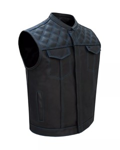 Chaleco de moto de cuero a la moda para hombre hecho a medida SOA Biker Group chaleco estilo Casual Fit producto de Venta caliente de alta calidad - Product Image 1
