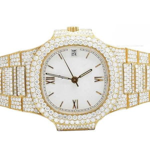 Luxury Moissanite Mens <b>Watch</b> with Diamond Inspired Design <b>Waterproof</b> Elegant Style Gold Plated Mens Luxury <b>Watch</b> - Product Image 3