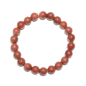 Bracelet en pierre de soleil orange 100% naturelle, boule ronde de 8 mm, 7 pouces, pour cadeau - Product Image 4