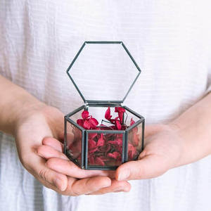 Caja de Joyería de Lujo Decorativa de Metal Hecha a Mano con Acabado de Vidrio y Metal de la Mejor Calidad Superior para Anillos, Collares y Colgantes - Product Image 6