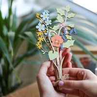 Bouquets de fleurs en bois découpés au laser Delarchi, impression bicolore, cadres en bois - Cadeaux pour les mères, Journée internationale des femmes