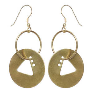 Boucle d'oreille en laiton métallique faite à la main avec finition mate - article tendance ici - vente chaude - Product Image 1