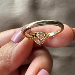 Bague de fiançailles en diamant de laboratoire de forme cœur de couleur rose certifiée en or 14 carats, bague à cinq pierres pour cadeau de mariage à bas prix - Product Image 6