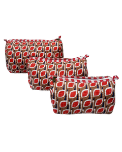 Eco-Friendly Reusable Travel Cotton <b>Quilted</b> Makeup Organizer | Durable Water Resistant for Zipper <b>Bag</b> with Soft Handle - Product Image 3