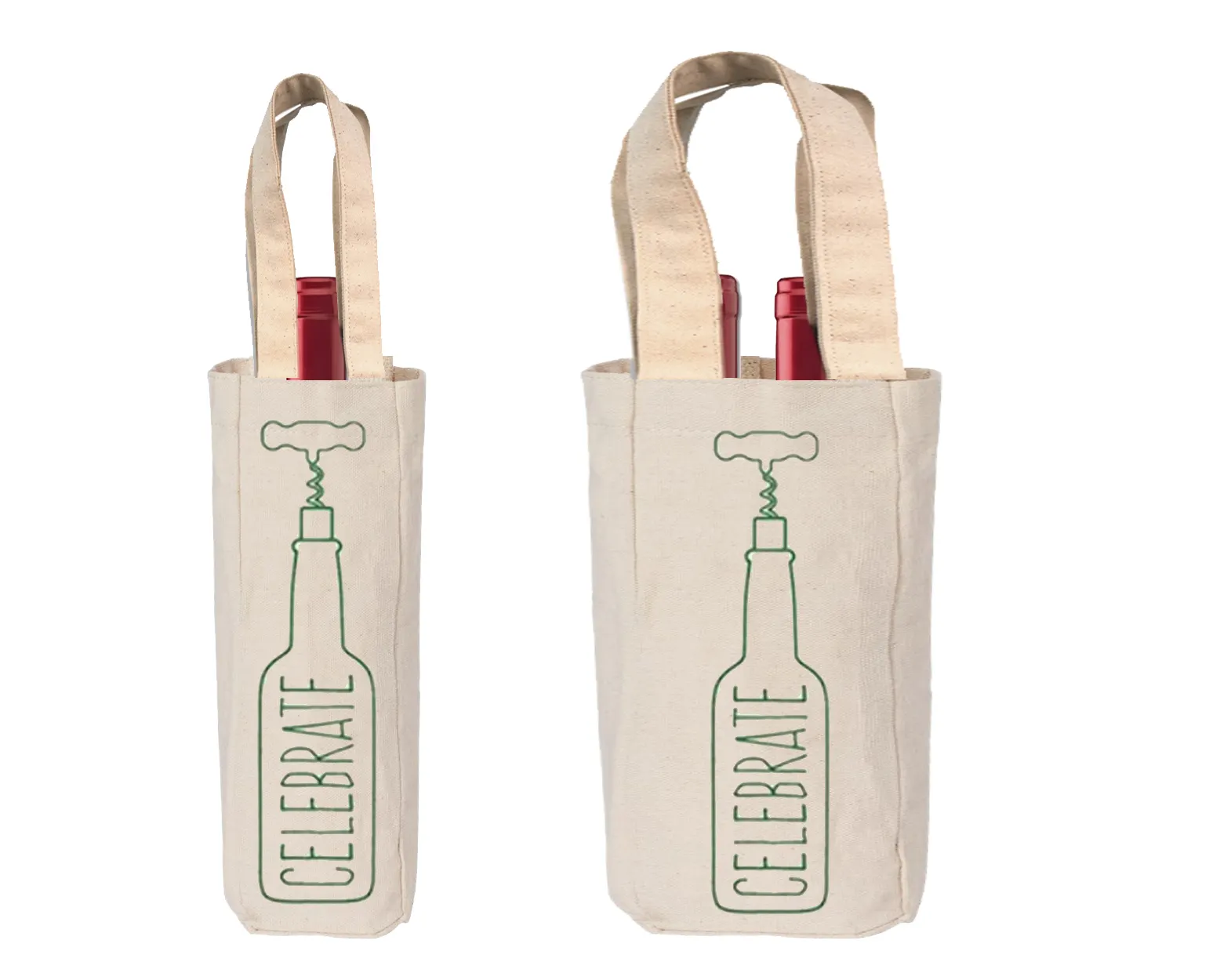 Özel çevre dostu dayanıklı kullanımlık düz bir şişe jüt tuval şarap tote çanta şarap taşıma ambalaj çanta bir iki paket için