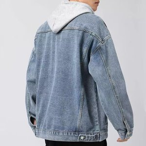 Vestes en jean d'hiver noir/bleu grande taille pour hommes, manteaux en denim chauds avec doublure en nylon, vêtements d'extérieur en coton pour l'automne - Product Image 2