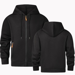 2025 sweats à capuche épaississants en coton pour hommes de Style classique nouveaux sweats d'hiver zippés avec impression numérique Techniques teintes unies - Product Image 2