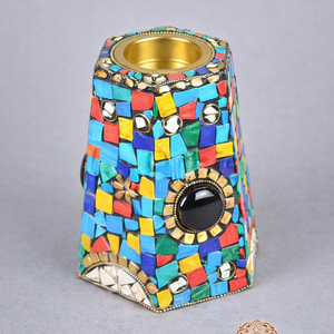 Brûleur d'encens en mosaïque incrusté-Brûleur d'encens catholique Brûleur de bouteille d'encens, brûleur d'encens de Dubaï, personnalisable par Bela Artisan - Product Image 1