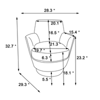 Crème Velours 360 °   Fauteuil pivotant avec base en métal doré, fauteuil de lecture ergonomique et confortable pour salon et chambre à coucher