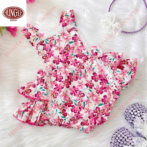 Vente en gros Vêtements pour bébé en coton à manches flottantes d'été Barboteuse pour bébé en lin - Product Image 2