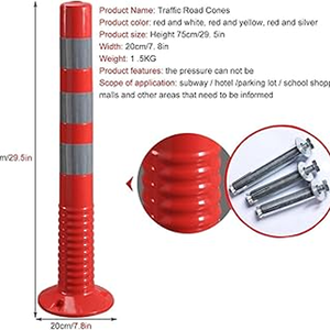 T TOP 42 pouces 1,100mm PVC flexible réfléchissant sécurité routière bollard post avertissement délinéateur 360 visibilité UV - Product Image 5