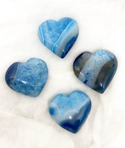 Coeur bouffant d'onyx bleu/coeur bouffant d'onyx bleu de cristal poli pour la guérison/REIKI en vrac à partir d'agate élégante vente en gros - Product Image 2