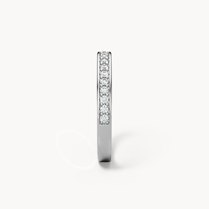 Pav Line Ehering 14k Gold Labor-Gezüchteter Diamant Ring - Product Image 3