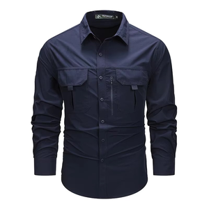 Camisa de Manga Larga para Hombre, Nueva Colección 2025, Protección UPF 50+, Transpirable, Antibacteriana, con Botones, Múltiples Bolsillos, 100% Poliéster, Tallas Grandes - Product Image 4