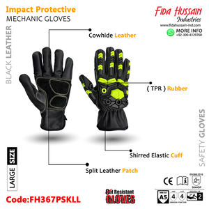 Guantes de trabajo de seguridad mecánica 2024 trabajo industrial mano protectora seguridad guantes resistentes a impactos guantes de cuero de Pakistán - Product Image 2