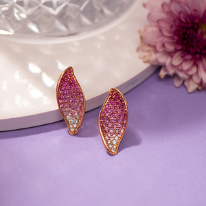 Luxury Pink Gradient <b>Crystal</b> <b>Earrings</b> for Women Rose Gold Plated Statement <b>Stud</b> <b>Earrings</b> Bridal Party Fashion Jewelry - Product Image 2