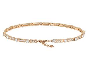 Elegant Rose Gold Lab Grown Diamond Tennis Bracelet 10K <b>Fine</b> Jewelry for Women Minimalist Round Cut Classic Style - Product Image 3