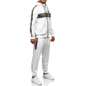 Chándal personalizado para correr, chándal de 100% poliéster, conjunto de mallas deportivas para gimnasio, chándales con capucha y cremallera completa para hombre - Product Image 6