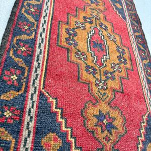 1.8x3.4 ft Rug, Turkish Vintage Small Rug, <b>Red</b> <b>Wool</b> Rug - Product Image 3