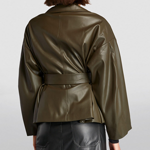 Chaqueta de invierno recortada transpirable de lona suave a la moda para mujer con mangas completas, chaquetas cortas de moda personalizables - Product Image 3