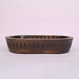 Bols décoratifs en bois de manguier pour la décoration intérieure, long bol décoratif en bois pour centre de table (10 "x 6" x 2 ") - Product Image 3