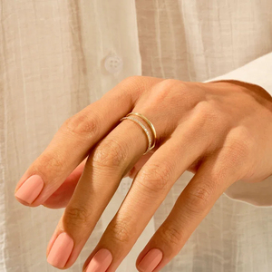 Anillo de Bodas de Oro Blanco Sólido de 14 Quilates con Diamantes Cultivados en Laboratorio para Mujer, con Corte Redondo Pequeño, Joyería Moderna para Mujer - Product Image 4