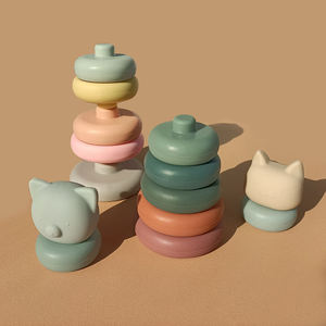 Ensemble de tasses empilables en silicone pour bébé, <span class=keywords><strong>jouet</strong></span> éducatif d'empilage d'animaux pour développer la motricité - Product Image 3