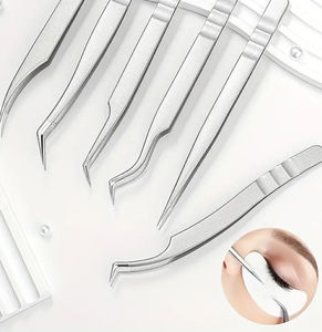 Kit de pinces à cils en acier inoxydable, marque privée, pince à cils personnalisée de haute qualité pour extension de cils volumineux, vente en gros - Product Image 4