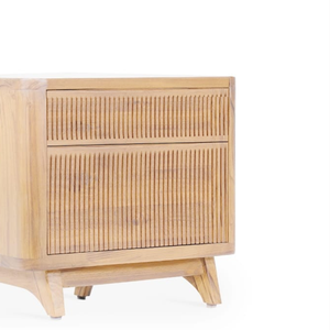 Modern Style Solid <b>Wood</b> Two-Drawer Nightstand Assembled <b>Bedside</b> <b>Cabinet</b> for Bedroom Living Room Home Hospital or Hotel Use - Product Image 4