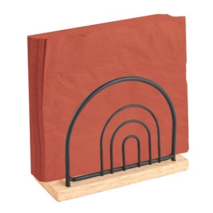 Portatovaglioli, design industriale in legno e acciaio, ELIE, nero opaco - Product Image 2