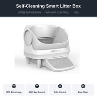 Bac à litière pour chat automatique et autonettoyant, 105L, design ouvert, toilette pour chat, contrôle par application WiFi, contrôle des odeurs, pour plusieurs chats