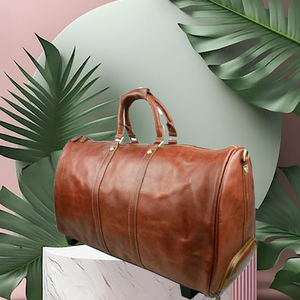 Sac à bagages à roulettes en cuir véritable vintage unisexe avec fermeture à glissière motif de ceinture de mode couverture de bagage de voyage usage quotidien - Product Image 6