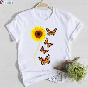 T-shirts pour femmes amples d'été avec logo personnalisé et motif papillon, manches courtes, hauts de créateur pour filles, t-shirt - Product Image 5