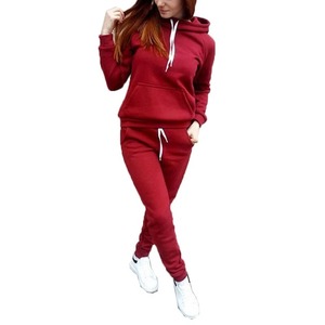 ชุดวอร์มผ้าฟลีซ2ชิ้นสำหรับผู้หญิงชุดใส่อยู่บ้านกางเกงกีฬาแบบสวมหัวผ้าฟลีซใส่สบายสบายแบบใหม่ - Product Image 1