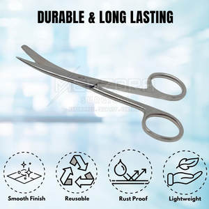 Ciseaux chirurgicaux en acier inoxydable de haute qualité manuel réutilisable écologique pour les procédures médicales - Product Image 3