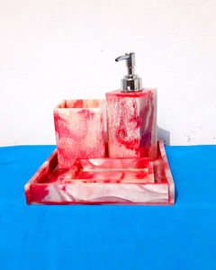 Venta superior de juego de baño de resina hecho a mano con efecto accesorios de baño de resina juego de regalo a precio bajo en India por Tradebit - Product Image 2