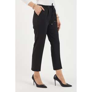 Women's <b>Elastic</b> Double Hem <b>High</b>-<b>Waisted</b> Casual <b>Trousers</b> XL Fashion Pants Breathable Pencil Style Palazzo with Wrinkled Technics - Product Image 2