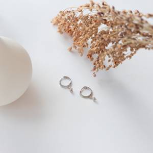 Diamond Hoop <b>Earrings</b> 925 <b>Silver</b> Gold Plated Crystal Charm <b>Earrings</b> Dainty <b>Huggie</b> Hoops <b>Silver</b> Jewelry Anniversary Gift - Product Image 1