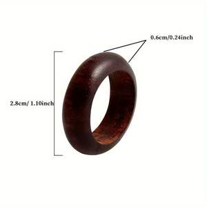 Anillos de servilleta de madera de lujo para decoración de mesa elegante en cenas, celebraciones, bodas, hoteles y restaurantes - Product Image 3