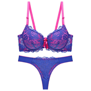 Fashion Women's Lace Wire-Free Lingerie Set Comfortable Bra and <b>Bikini</b> Panty Breathable Seamless Sexy Floral Lace Spandex/Cotton - Product Image 3