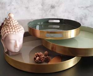 Plato y bandeja redondos de esmalte sólido recién llegados, último diseño, impresión personalizada, logotipo, regalo promocional de aluminio - Product Image 2