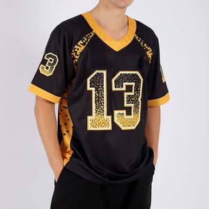 Uniforme respirant de maillot de football américain de haute qualité avec manches courtes et caractéristiques de taille supérieure - Product Image 4