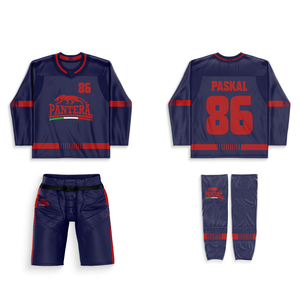 Ensemble d'uniformes de hockey sur glace sublimés personnalisés, maillot et pantalon avec logo, nom et numéro de l'équipe Fabricant de vêtements de sport OEM - Product Image 6