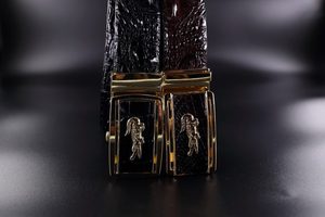 เข็มขัดหนังจระเข้แท้ผู้ชายยาว115-120ซม. เข็มขัดหรูพร้อมโลหะผสม - Product Image 4