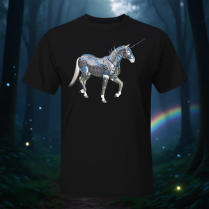 Camiseta con símbolo mágico de unicornio, caballo, animal, color negro, talla para adulto - Product Image 3