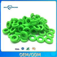 Rondelle plate en fluororubber FKM, joint d'étanchéité en silicone vert fluorescent, entretoise