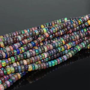 ลูกปัดโอปอลไฟสีดำแท้ ประจำเดือนตุลาคม รูปทรงรอนเดลล์ ขนาดใหญ่ ร้อยเป็นสาย ได้รับการประเมินโดยผู้เชี่ยวชาญภายนอก สำหรับทำลูกปัดปากกา เมห์ราจูดิน - Product Image 2